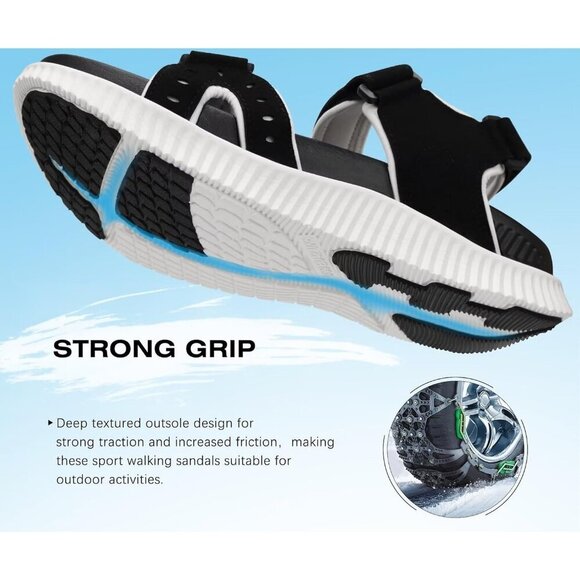 Casual Hiking Sandals Men\'s Black White Athletic Sports Walking Fisherman Shoes main image 6